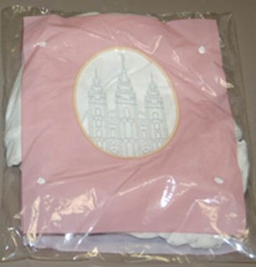 A photo of a package of Mormon undergarments for women.