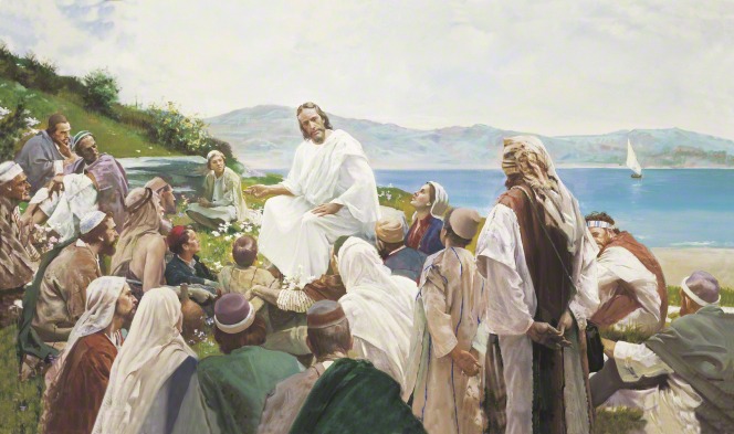 Jesus Christ teaching the truths of His gospel to the people