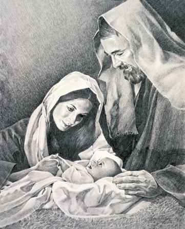Mary, Joseph and baby Jesus