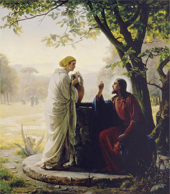 Jesus with the woman at the well