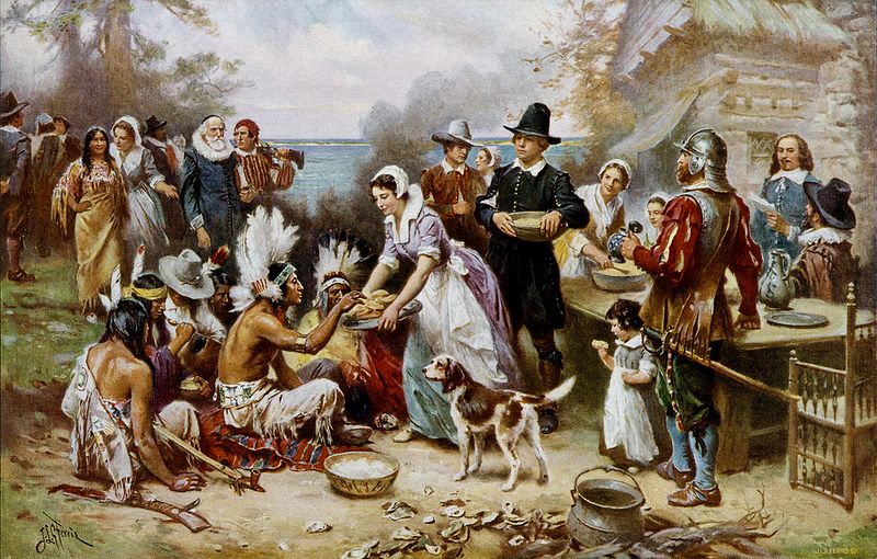 The First Thanksgiving, oil on canvas, by Jean Leon Gerome Ferris