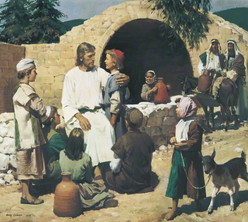 Jesus blessing the children during His mortal ministry.
