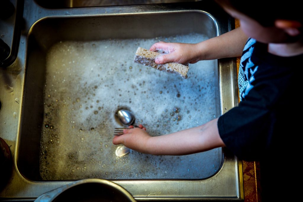 Doing dishes and keeping the house clean are important.