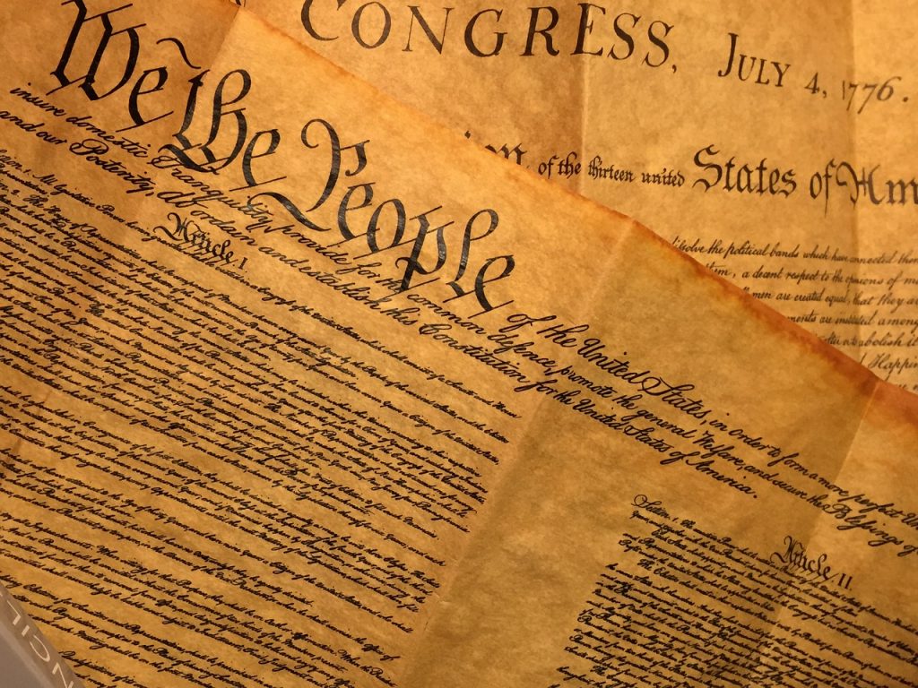 The Preamble to the U.S. Constitution begins with "We the People."